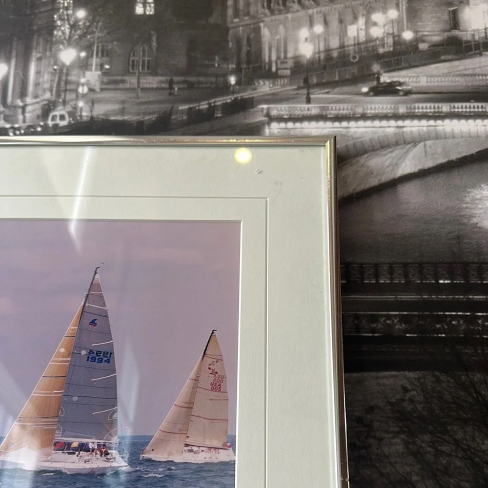 Vintage Photography Print Sailboat Art with Blue and Cream Tones - Picture 7 of 15